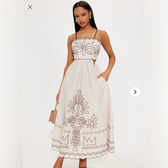 Fashion Nova | Dresses | Fashion Nova Tan Denim Maxi Dresssmall | Poshmark